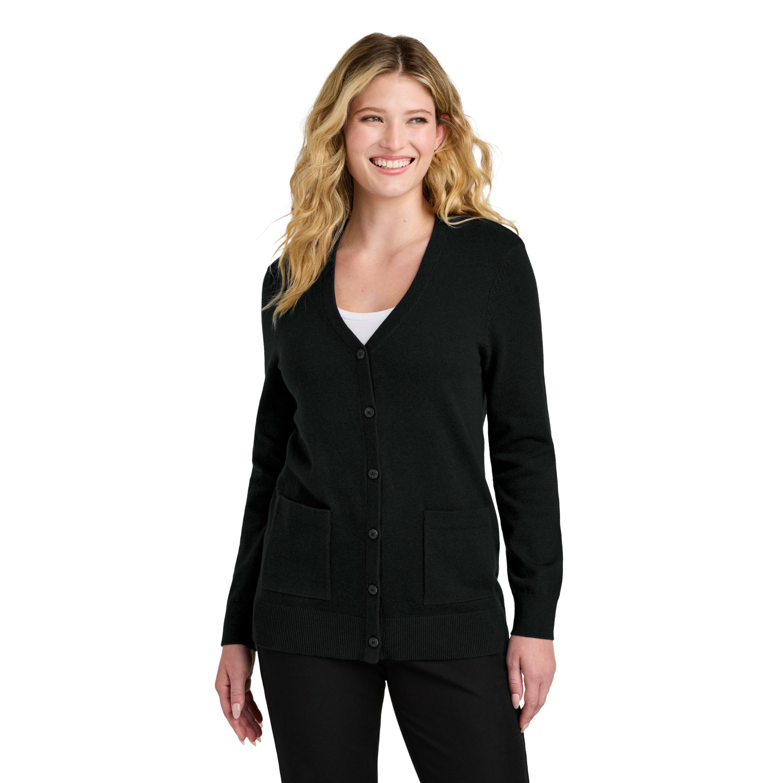Port Authority® Women’s Easy Care Button-Up Cardigan Sweater – LSW4150 - Image 9